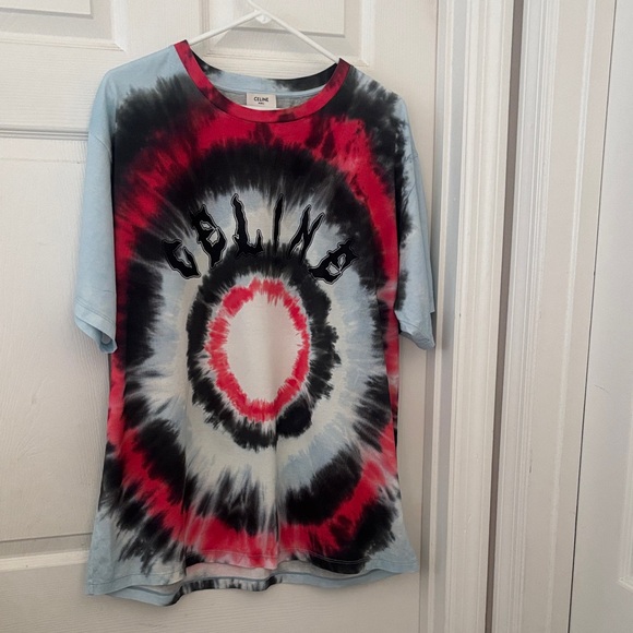 Celine Other - Celine Red and Black Tie-Dye Shirt